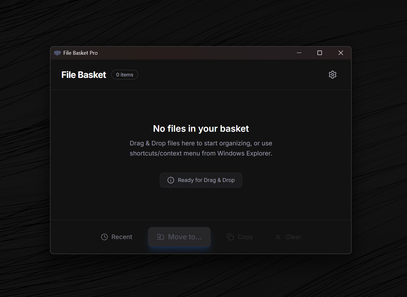File Basket main interface